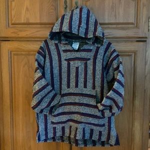 Sunspecs BAJA HOODIE Pancho Red/blue white/black Hippie style Made in Mexico